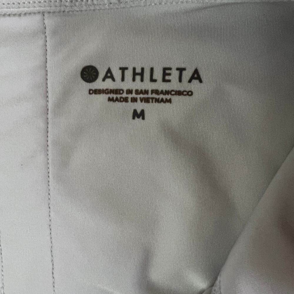 Athleta White Athletic Polo Shirt Women Medium Stretch Golf Top - Picture 7 of 16
